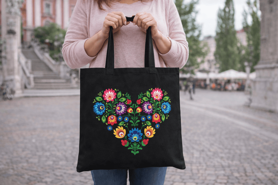 taška čierna folk mk